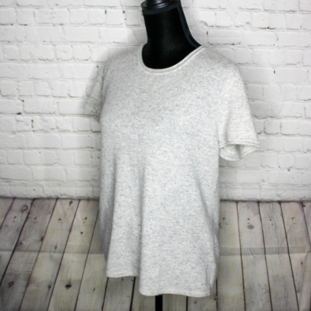SOLD! Sigrid Olsen Cashmere Short Sleeve Top Large - Picture 3 of 7
